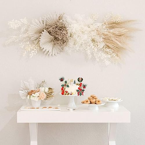 Vista 127 de Rsstarxi Paquete de 30 adornos navideños para cupcakes de hombre de jengibre con purpurina para baby shower, decoración para temática de Feliz