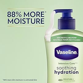 Vaseline Intensive Care Body Lotion for Dry Skin Soothing Hydration Lotion Made with Ultra-Hydrating Lipids + 1% Aloe Vera Extract to Refresh Dehydrated Skin 20.3 oz, Pack of 3 (packaging May Vary)