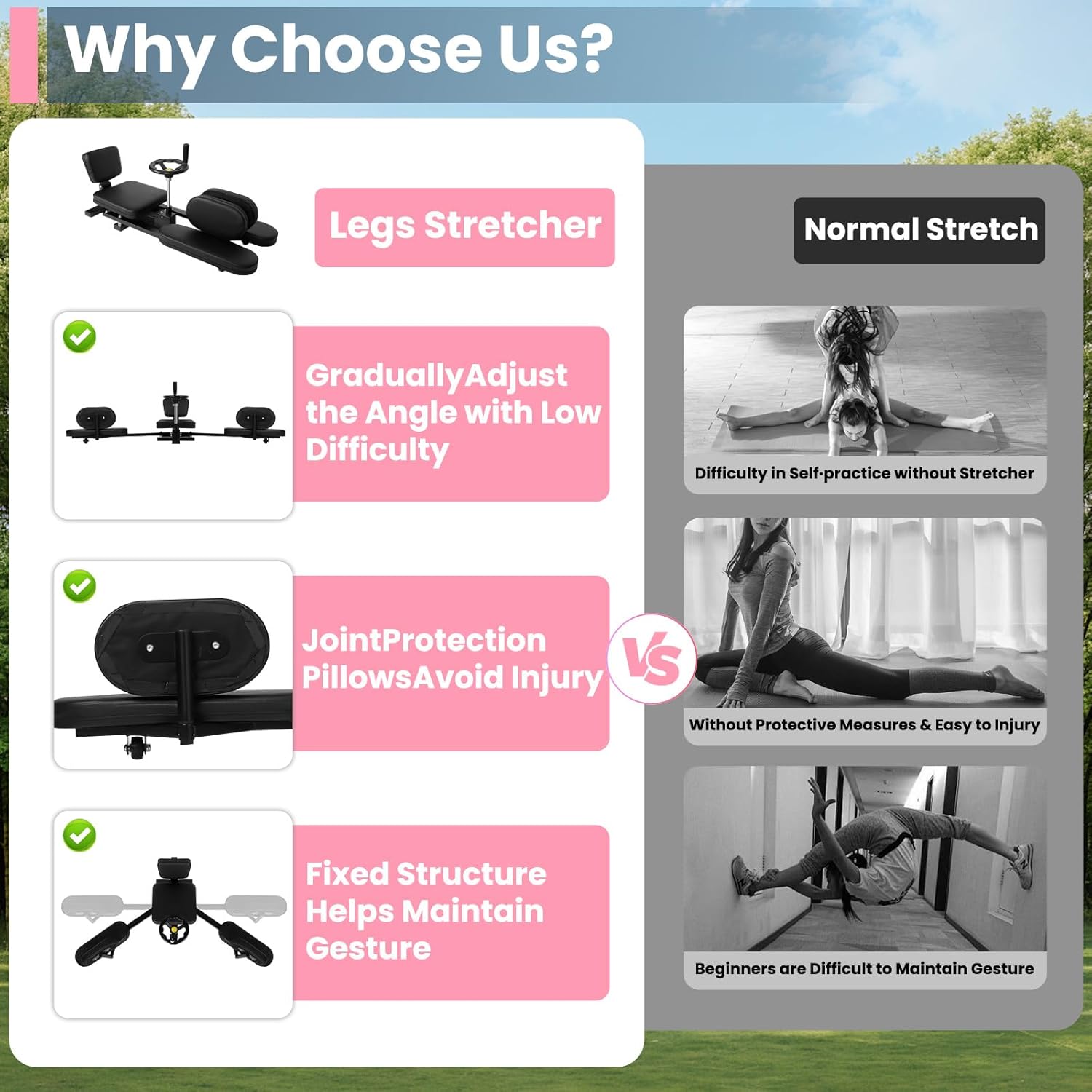 600LBS Leg Stretcher, Leg Stretching Split Machine for Splits Flexibility Up to 240 Degree, for Adult and Kids Suitable for Home Dancing Room Gym
