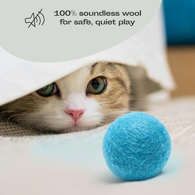 Foto 6 de 6 de MEOWFIA Juguetes de Bolas de Lana, Paquete de 6 Bolas Seguras para Gatos y Perros Pequeños