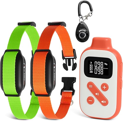 PaiPaitek Collar vibratorio para perro sin golpes, collar de vibración impermeable de 3300 pies para 2 perros, collar de entrenamiento para perros