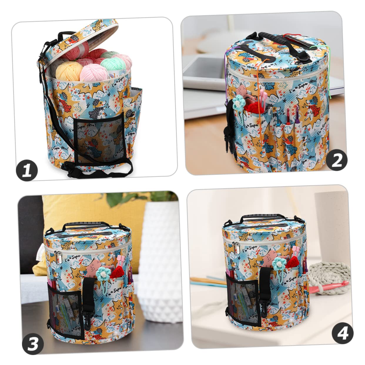 Bolsa de Almacenamiento de Lana para Tejer, 600d Oxford, Portátil