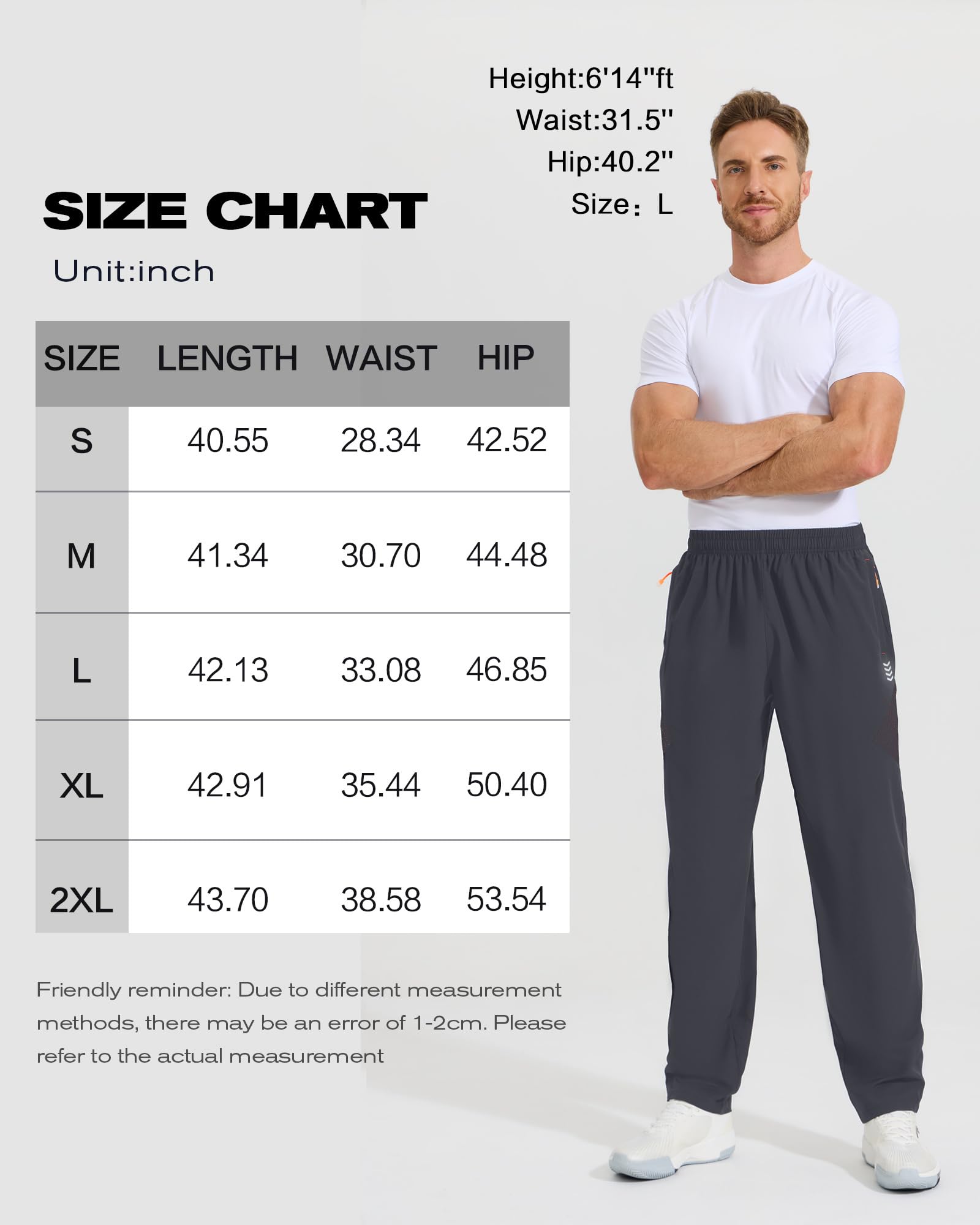 Cimic Pantalones Deportivos para Hombre Pantalón Cintura elástica Cordón Bolsillos con Cremallera