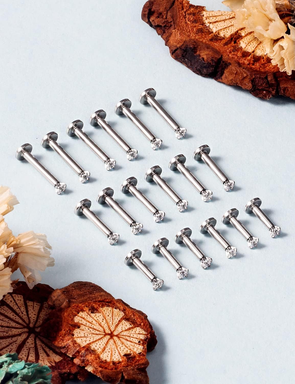 Vsnnsns 14G Lip Rings Stainless Steel Tragus Helix Conch Piercing Jewelry Snake Bite Piercing Monroe Lip Rings Labret Medusa Cartilage Lobe Earrings Studs Piercing Jewelry 6MM 8MM 10MM Silver 18PCS