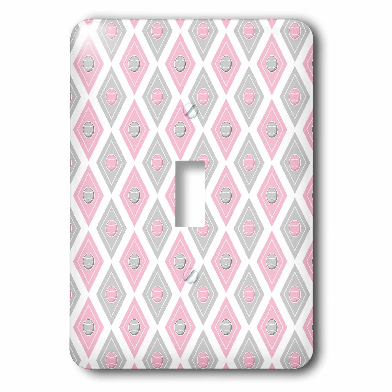 Interrupteur simple motif tennis décoration murale gris rose lsp_201739_1