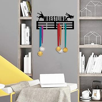 Resama Medal Hanger Holder Display Wall Rack Frame Shelf-Medal Hanger Awards Ribbon Soccer,Gymnastics,Holder Display Rack for 60 Medals