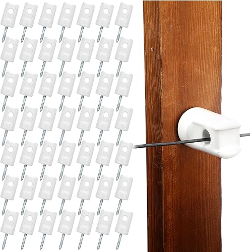 Miniatura 1 de Blulu Aislador eléctrico para cerca, aislador de tornillo de retardo de cerámica resistente, aislador de tornillo de retardo de porcelana para