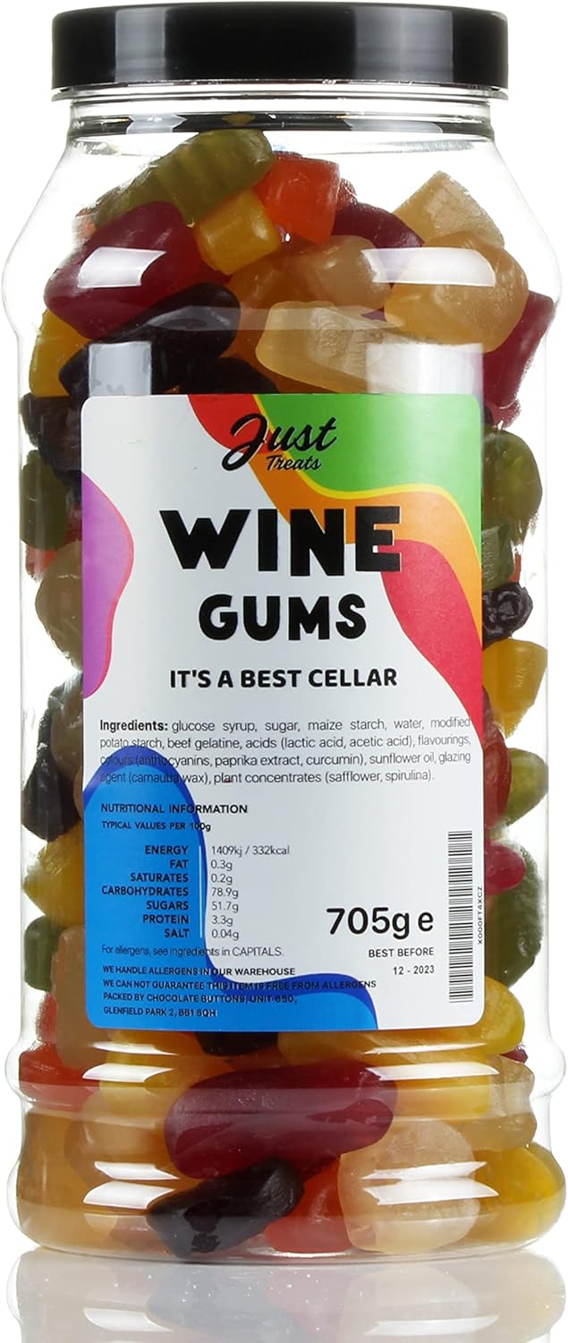 Old Fashioned Wine Gums Gift Jar from The AZ Retro Sweet Shop