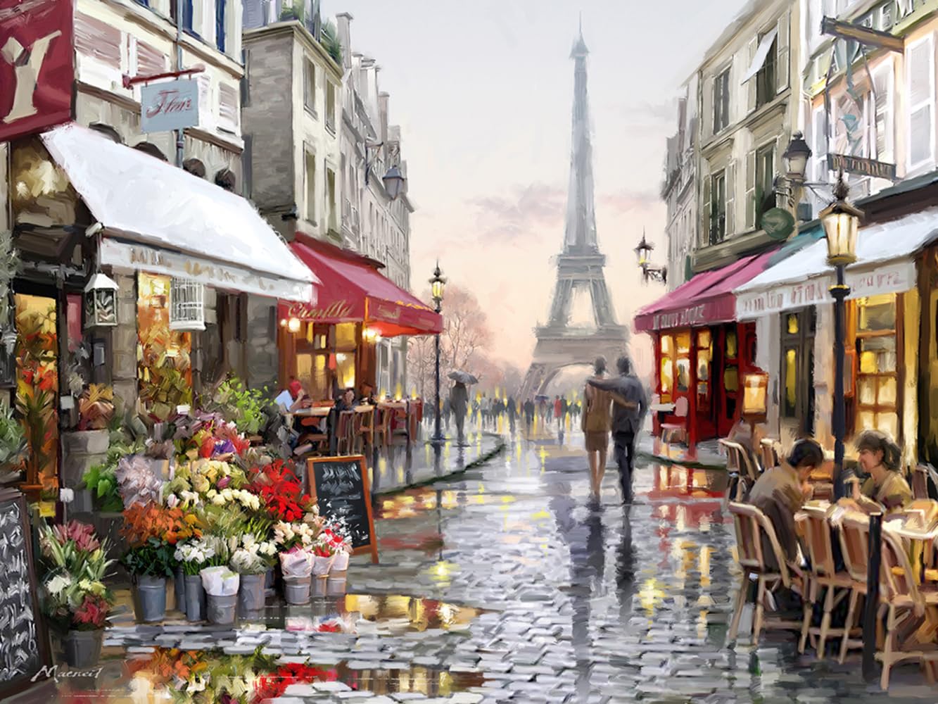 STYLER WTD Toile décorative Motif Ville de New York Venedig Paris Moscou, Motif Paris 1, 60 x 80 cm