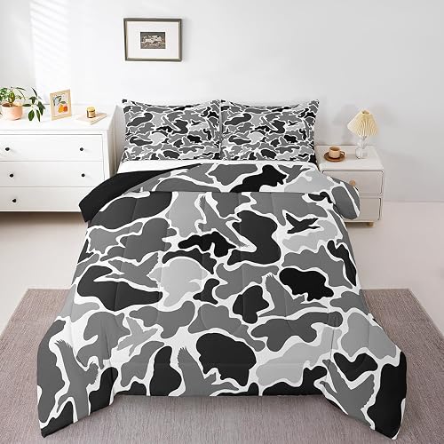 Feelyou Duck Camouflage Hunting Comforter Set Twin Size Kids