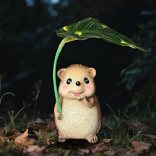 Estatuas solares de jardín de ranas para decoración de jardín, luces con paraguas para exteriores, decoración de patio, decoración de patio al aire