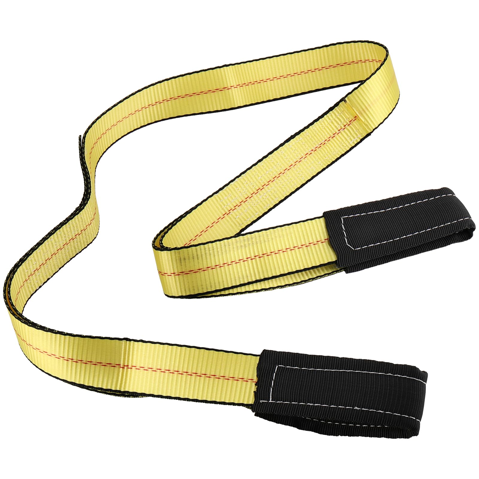 Lot de 4 sangles de levage robustes – 1,8 m x 5 cm, charge maximale de 4 263,8 kg, sangle jaune pour cargaison, sangle à boucle plate
