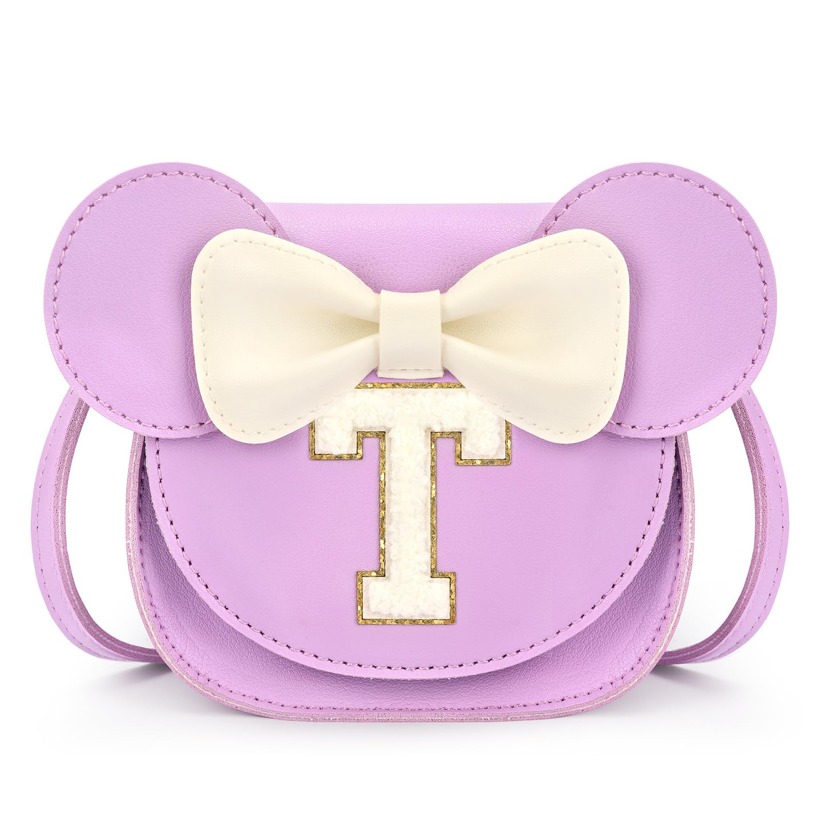mibasies Toddler Purse Girl Gifts: Girls Birthday Gifts for 3-8 - Toys for Ages 2-4 Purse, Purple, Letter T