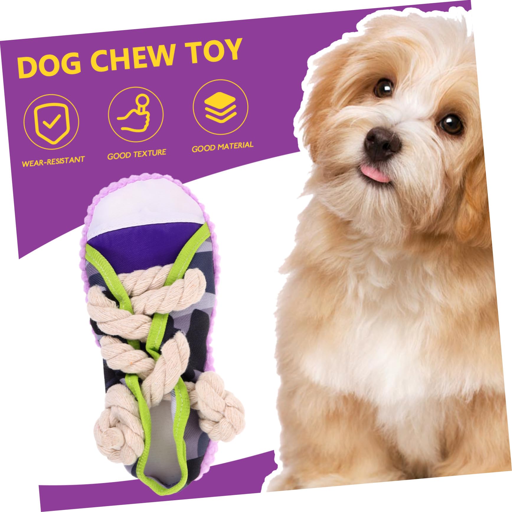 Homoyoyo Giocattolo per Cani a Forma di Scarpa, Masticativo Corda di Cotone e Tessuto Canvas, Cigolante, per Cuccioli e Cani Medi