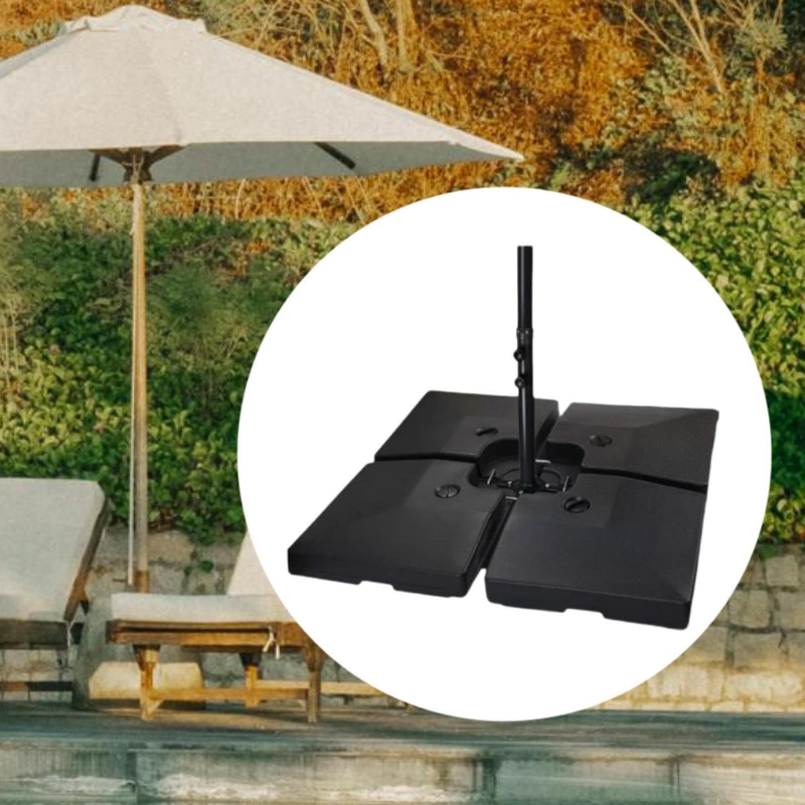 Base para Sombrilla, Soporte para Sombrilla de Verano para Exteriores, Rellenable con Agua Y Arena, Base para Sombrilla de Patio para Balcón, Césped, Cuadrado con Varilla