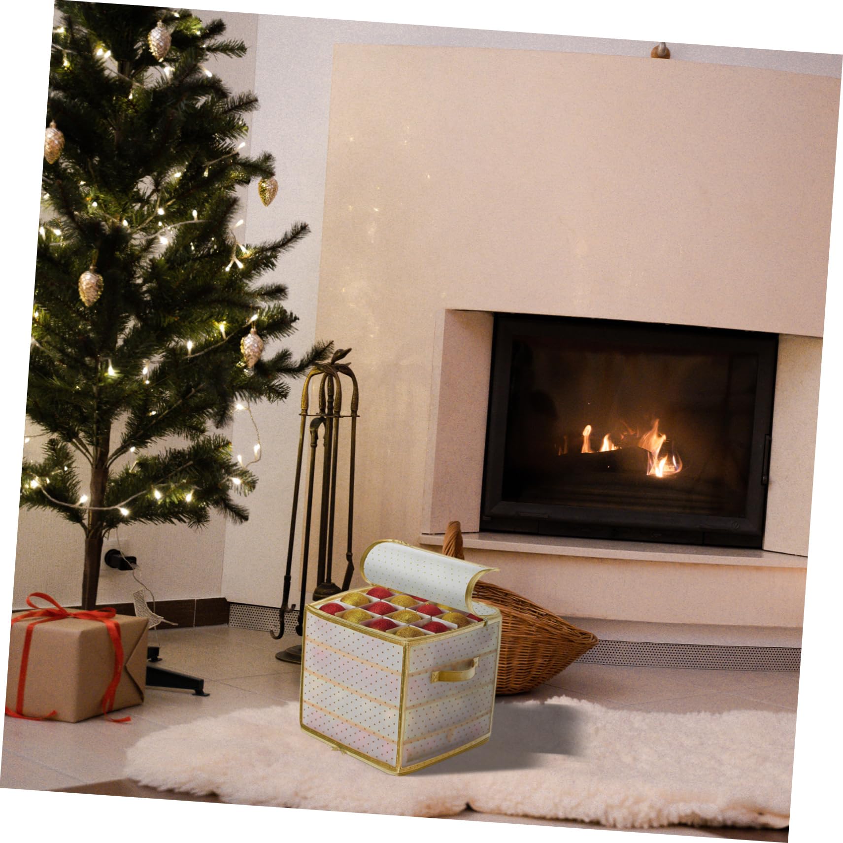 Aufbewahrungsbox Leicht zu Verstauen mit 75 Fächern Weihnachtskugel aus Oxford Stoff Multifunktional und für Schmuck und an Theken und Anderen Orten
