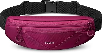 VULKIT Running Belt Bag for Men and Women Waterproof with Adjustable Buckle and Elastic Strap for Phones Under 7 Inches Ideal for Hiking Walking Traveling Outdoor
