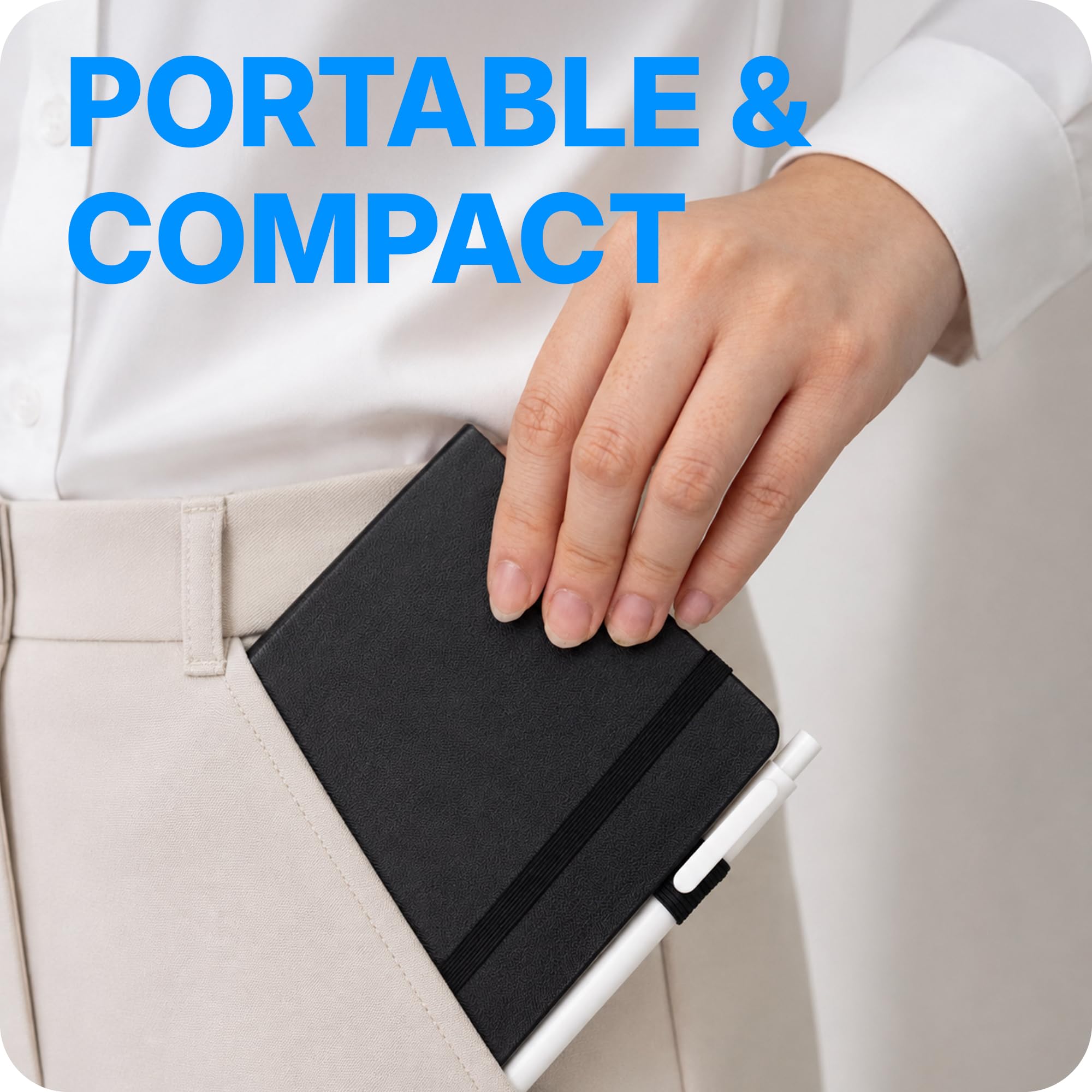 OWLEKLA 6 Pcs Pocket Notebook, 3.82 x 5.67 In, Black