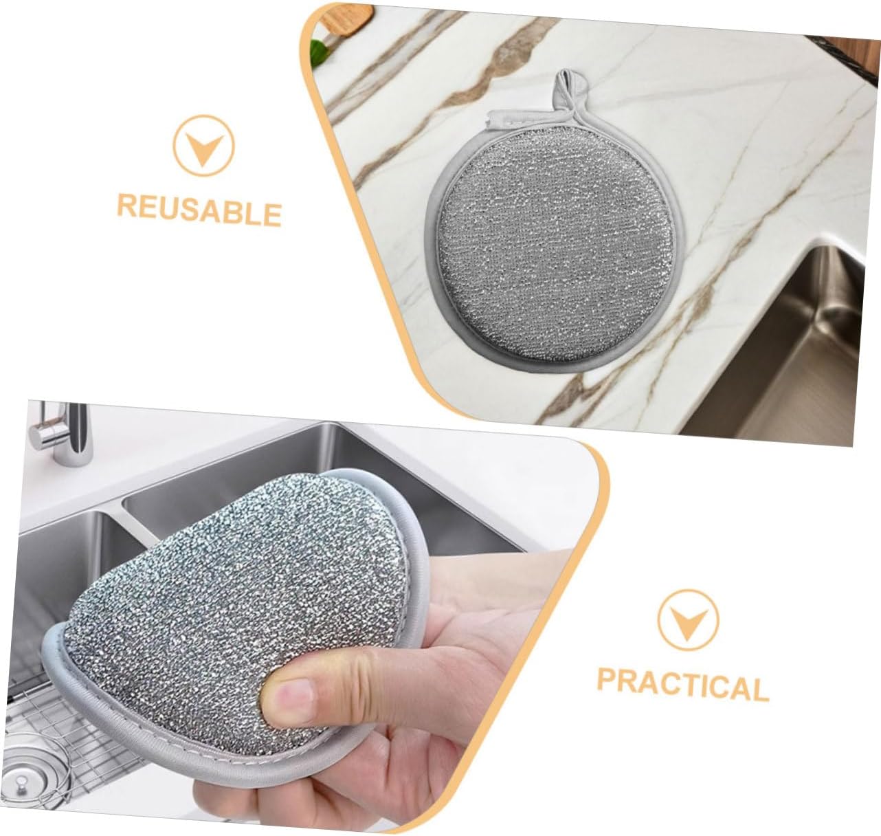 20Pcs Double Sided Dishwashing Scrubber Cloths High Absorbency Nylon Sponge Reusable Cleaning Pads for Kitchen Bathroom and Furniture Chic Design