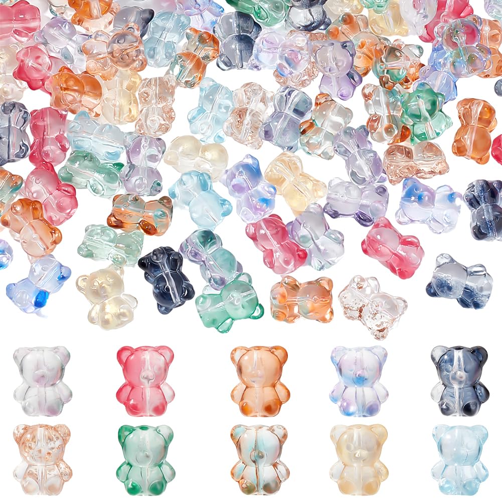 Amazon.co.jp: PH PandaHall 140個 10色 くま ビーズ カラフル 