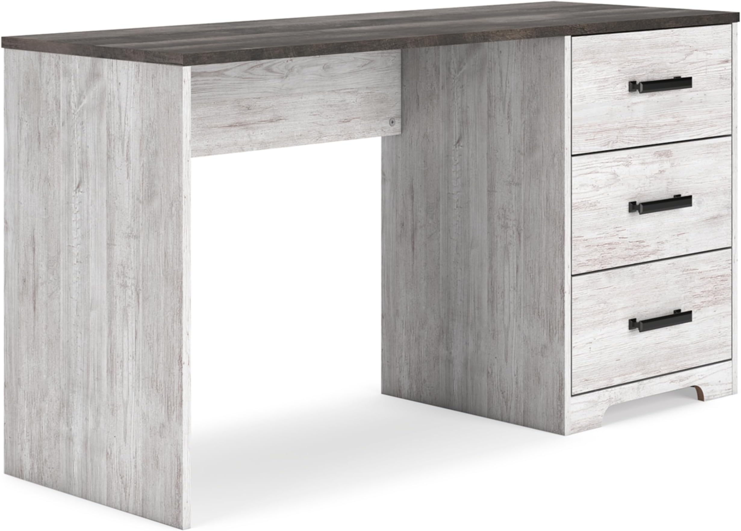 Signature Design by AshleyShawburn Farmhouse 3-Drawer 54" Home Office Desk, White & Gray