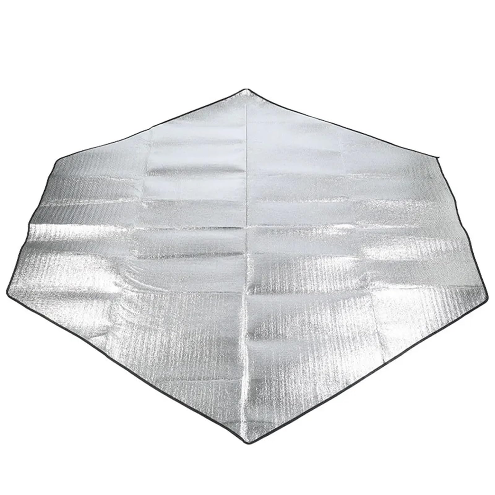 Mata kempingowa z folii aluminiowej, Aluminiowa sześciokątna mata kempingowa srebrna 240x240cm -Proof