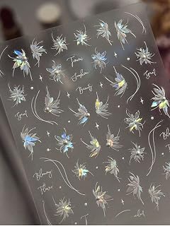 Rhinestone Nail Art Stickers 5D Embossed Gemstone French Tip Nail Decals Self-Adhesive Nail Art Designs Decoration for Women Vacation Bridal Wedding Party (Color A)