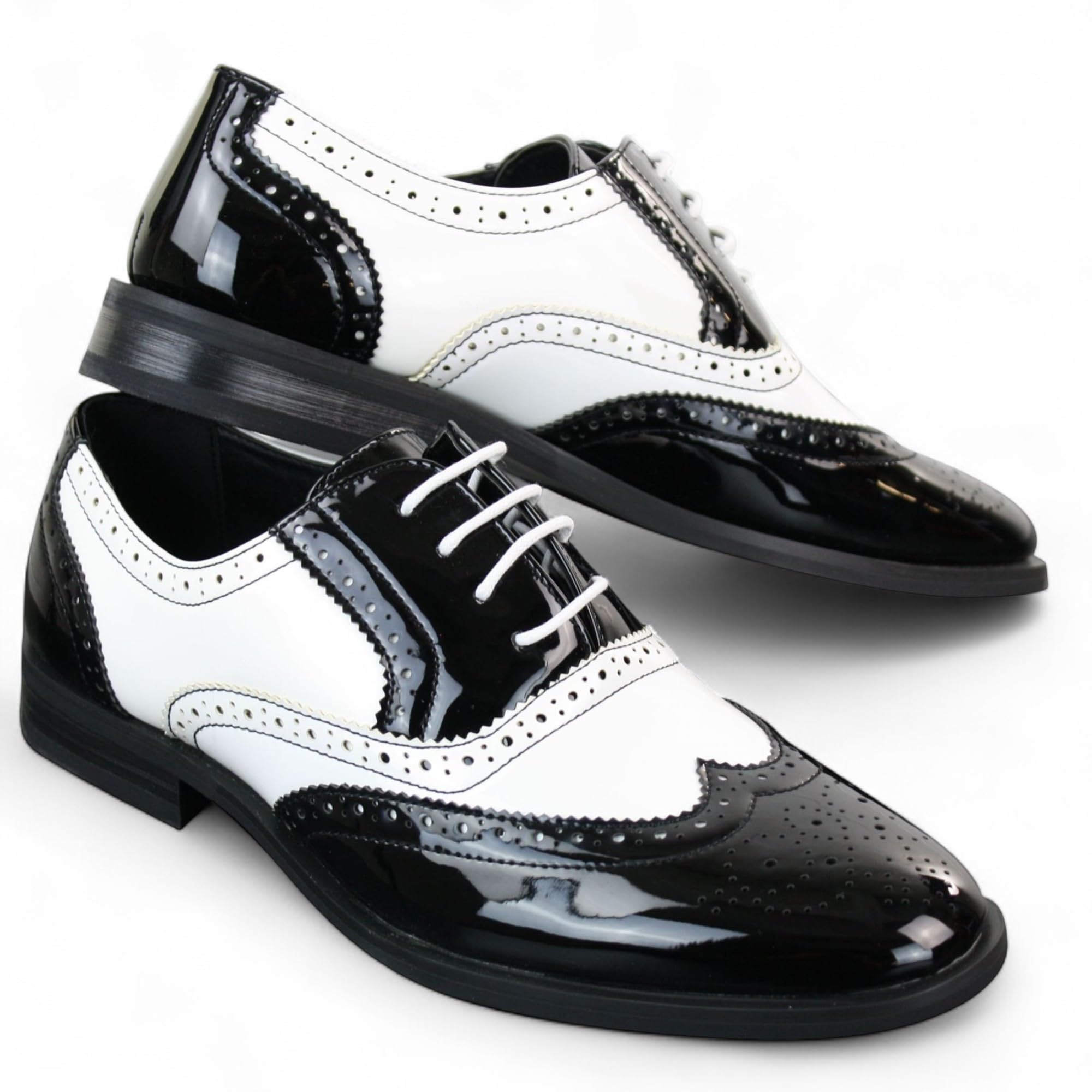 Scarpe Eleganti Stringate Brogue da Uomo Dolcetto in Vernice