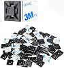 XHF 200 PCS 1/2 Black Self Adhesive Cable Zip Tie Mounts Wire Cable Clips Holders Management Anchors Organizer Holders Squares(HS-100)