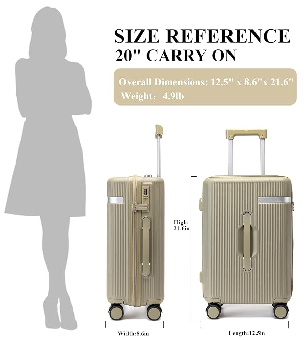 feilario Hardside Carry On Luggage, 70/30 Deep Compartment Design by feilario - Used condition - Image 3