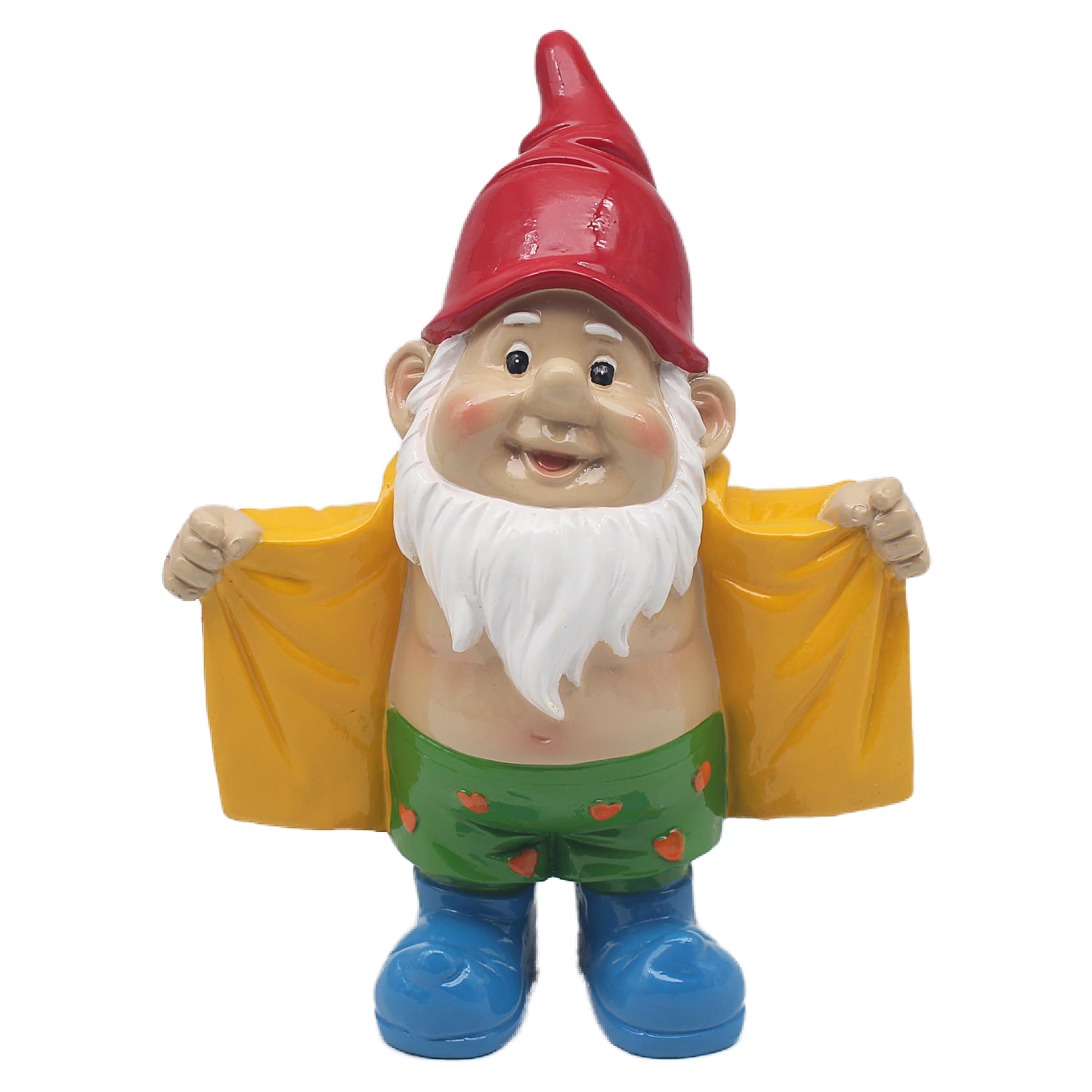 L & P Home & Gifts Women's Naughty Gnome With Coat 9" Lesser & Pavey Naughty Gnome Behaving Badly With Coat Decor Figurine 9Cm