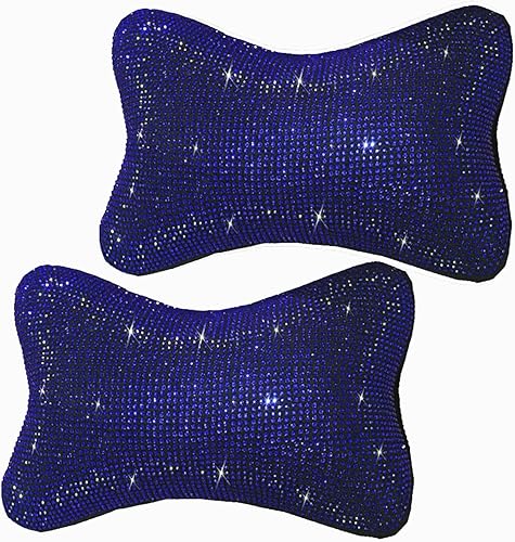 Miniatura 1 de Paquete de 2 almohadas brillantes para reposacabezas de automóvil para asiento de conducción, cristales de apoyo para el cuello del automóvil,