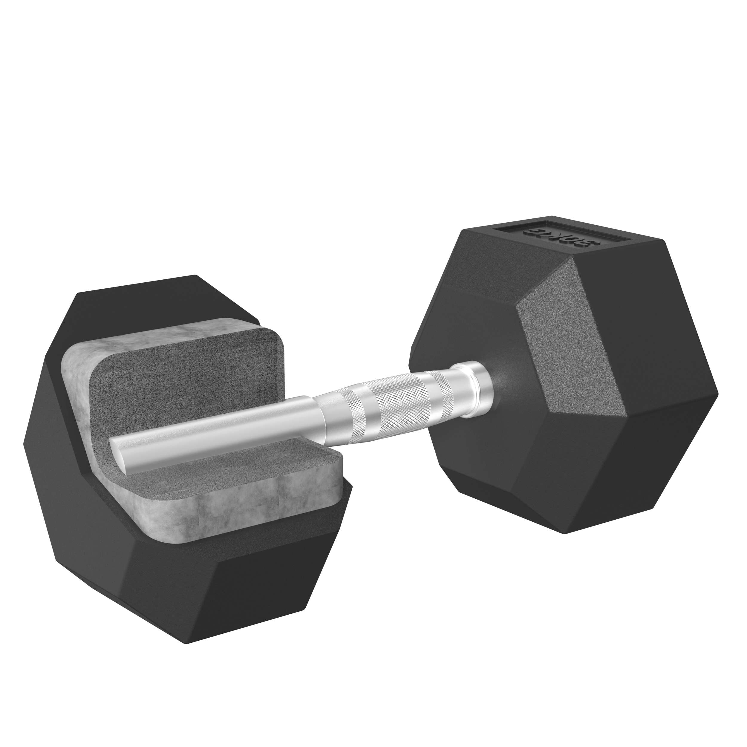 Tunturi Platinum Hexa Kurzhantel - Gummi - 1x 8kg - Schwarz