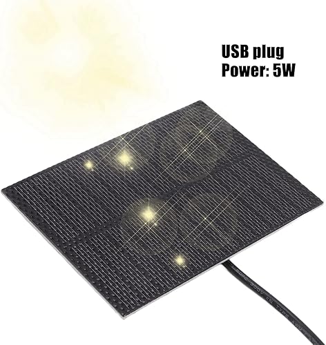 Miniatura 3 de Panel solar USB de 5 W, cargador solar portátil de 5 V, silicio monocristalino ligero para carga de teléfono al aire libre, energía de emergencia