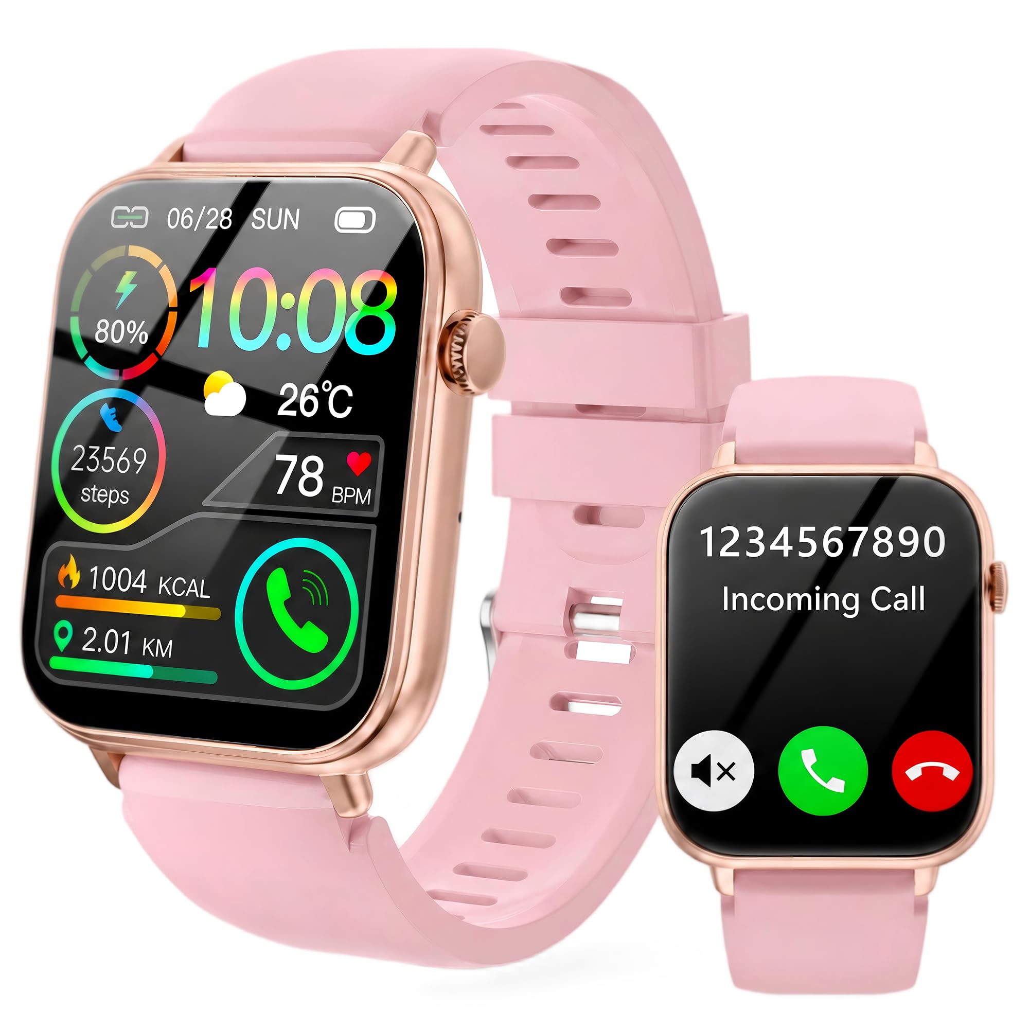 Reloj Inteligente Mujer, 1,91″ HD, 100+ esferas, Llamadas Bluetooth, IP68