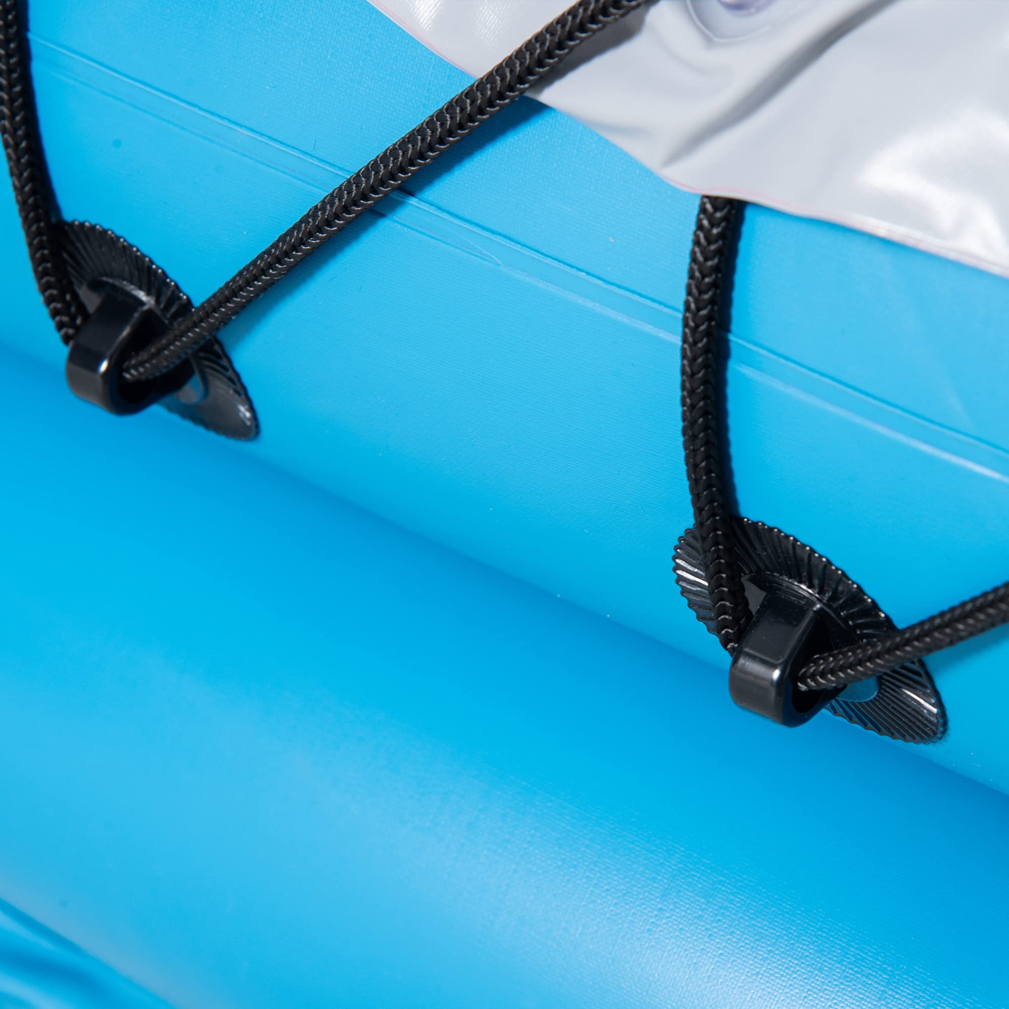 Outsunny Kayak Gonflable pour 2 Personnes avec Pompe à air, rames en Aluminium, Bleu