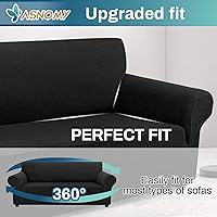 Vista 48 de Asnomy Couch Covers for 3 Cushion Couch Stretch Sofa Covers Slipcovers, Pet Protector Furniture Covers for Dogs Cats Spandex Jacquard Fabric Small