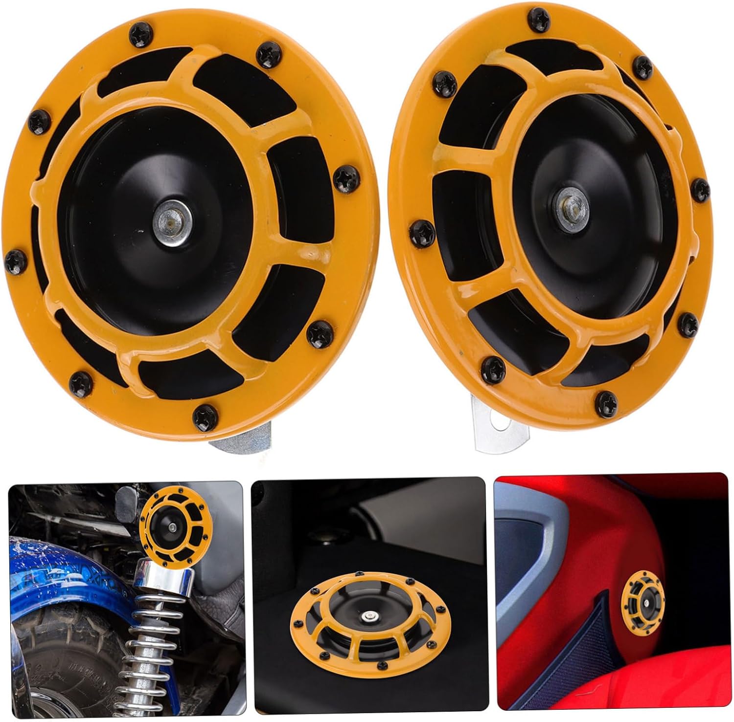 BESTOYARD 1pair Motorcycle Horns High Low Tone Replacement Horns for Motorbikes and Atvs Easy Installation Enhanced Sound Quality