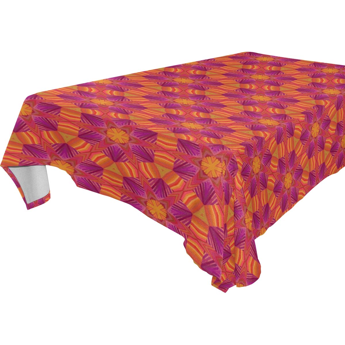 Rectangle Tablecloth - 54 x 54 Inch - Rectangular Table Cloth for 6 Foot Table in Washable Polyester - Great for Buffet Table, Parties, Holiday Dinner, Wedding &More（Orange&Purple