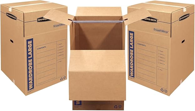 Bankers Box Tall Wardrobe Box 3 Pack, 24-in x 24-in x 40-in 7711001