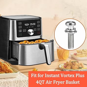 エアフライヤースクリュー Instant Vortex Plus 4QT エアフライヤーバスケット用 アップグレードされた食品グレードの304ステンレススチールセルフタッピングねじ 4QTインスタントエアフライヤー用 高温耐性