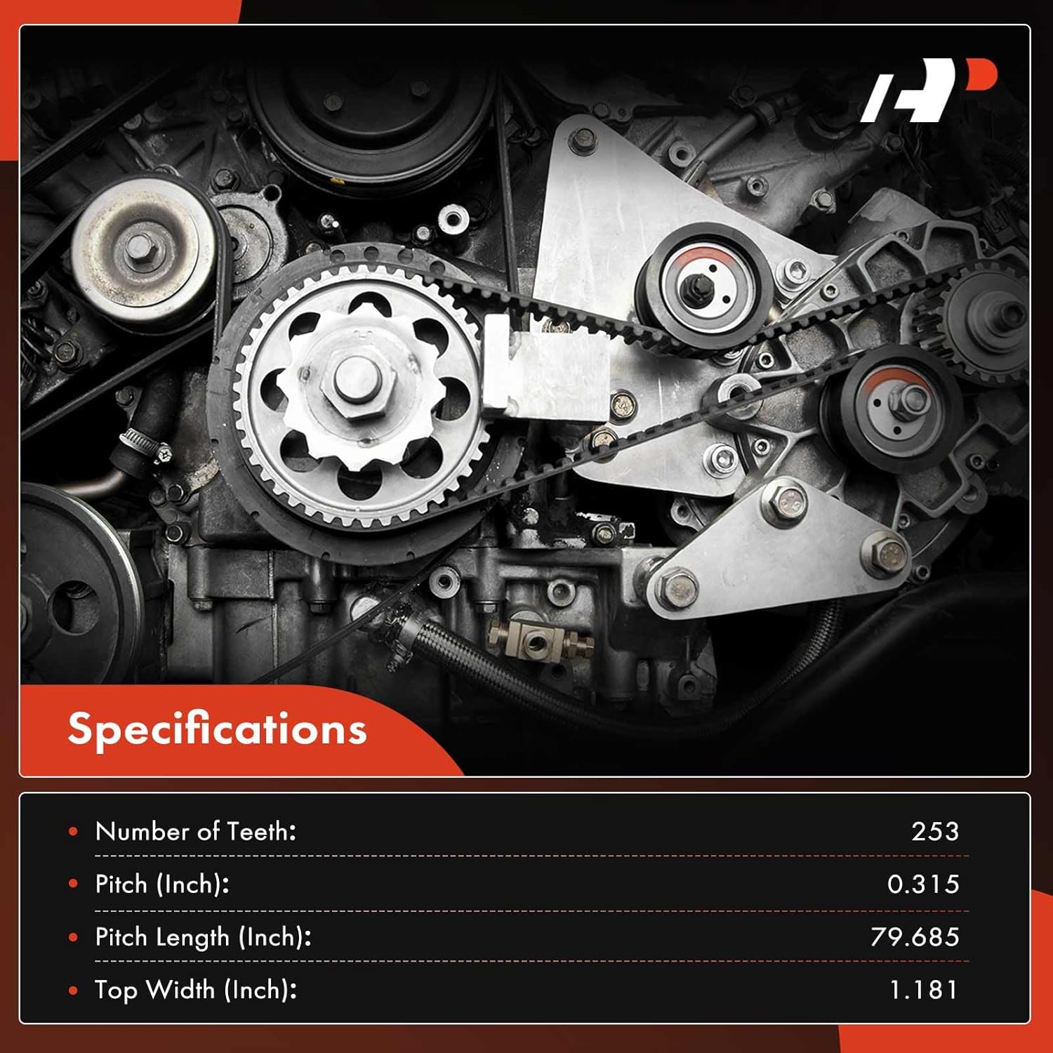 A-Premium Engine Timing Belt Compatible with Volkswagen Passat 1998-2005, Touareg Phaeton 2004-2006 & Audi A4, A6, A4 Quattro, A6 Quattro, A8 Quattro, Allroad Quattro, RS6, S4, S6, S8, 2.7L 2.8L 4.2L