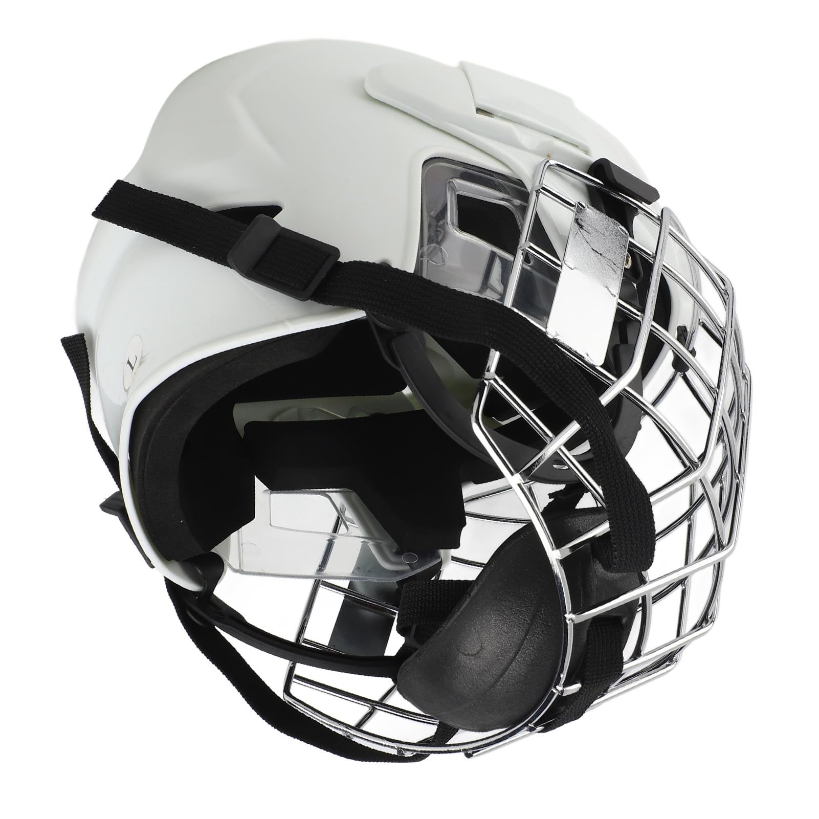Ice Hockey Helmet Face Mask Cage, Hockey Helmet Combo with Cage, Ice Hockey Player Helmet, Ice Hockey Protective Gear for Hockey and Riding Rodeo (Youth Size) (L)