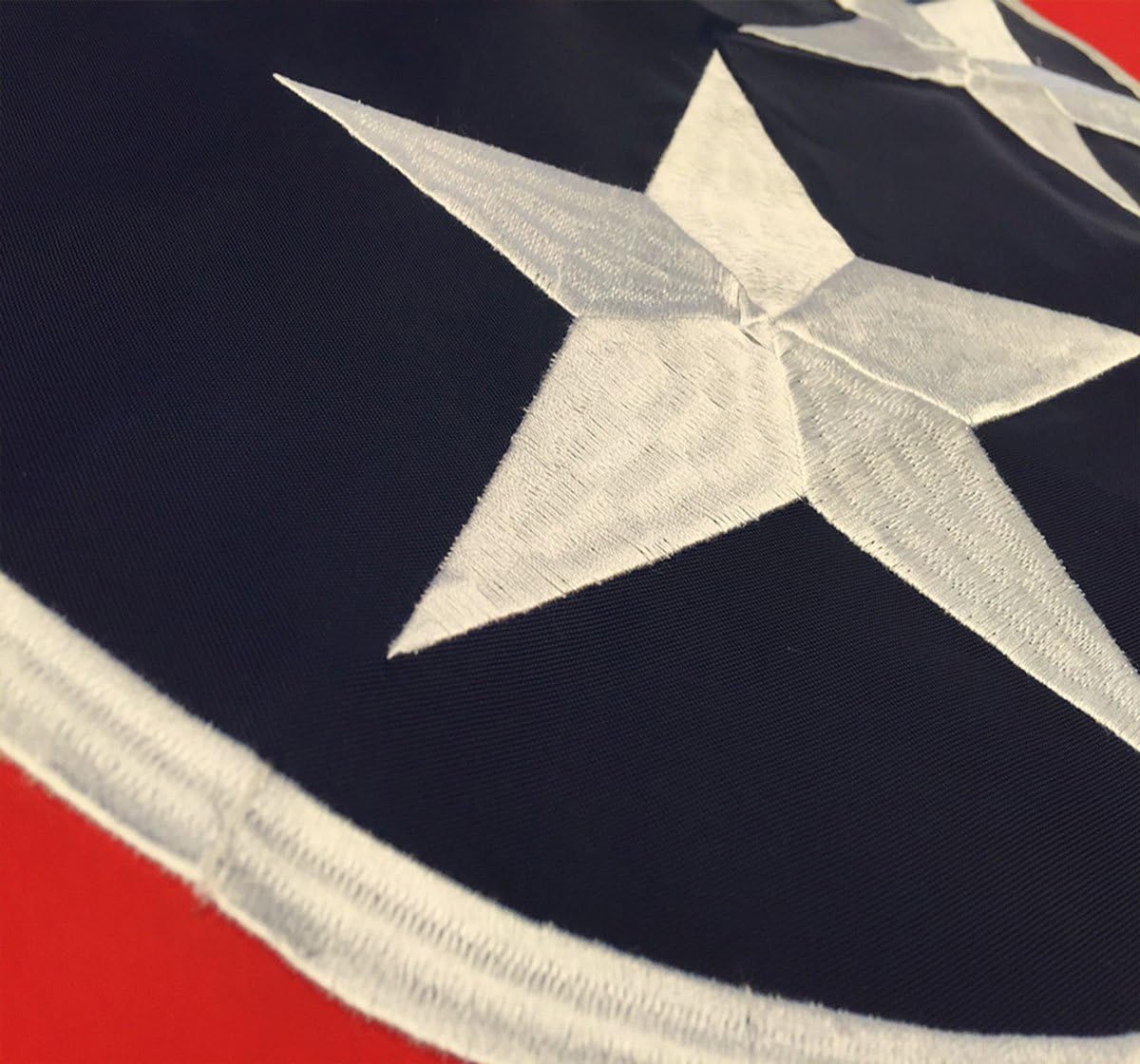 Tennessee State Flag 3x5 Ft - Double Sided Embroidered, Heavy Duty Polyester, Sewn Stripes and Brass Grommetsand Waterproof UV Protected. All Weather American Tennessee Flags Banner Great for Ondoor and Intdoor Decor