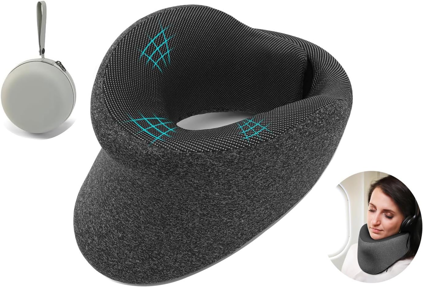 Travel Neck Pillows for Airplanes, Patented Chin Support Travel Neck Pillows for Airplanes, Patented Chin Support