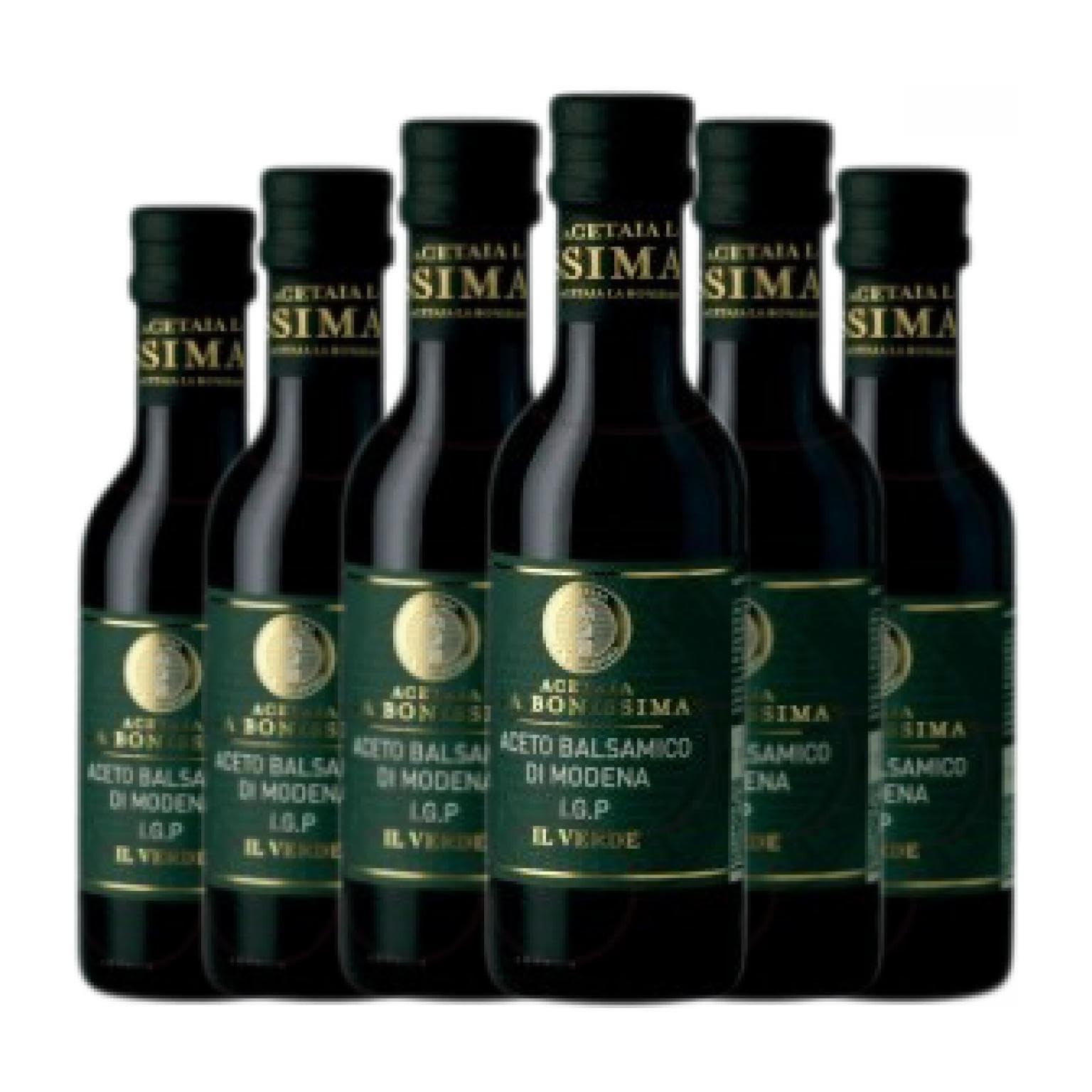 Vinagre La Bonissima Il Verde Balsámico Modena Botellín 25 cl (Caja de 6 Botellín de 25 cl)