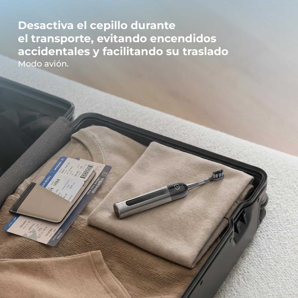 Cecotec Cepillo de Dientes Eléctrico Sónico con Oscilación 60º y Pantalla ToothCare EliteSwing Premium. 3 Modos, Autonomía 30 Días, Sensor de Presión, Base Carga y 2 Cabezales de Repuesto, IPX7