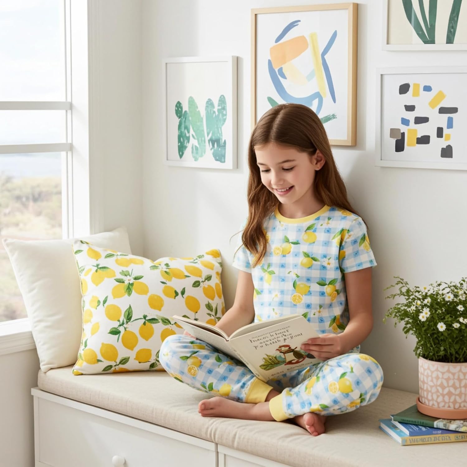 PATPAT Bamboo Viscose Pajamas Sets for Boys Girls Kids Toddler, 3 Pack Shorts & Pants Sleepers, Ultra-soft Snug Fit Pjs 2-12Y - Image 3