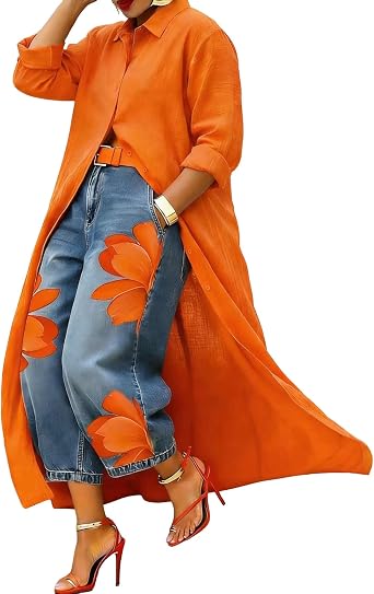 Women Button Down Maxi Shirt Dress Loose Casual Long Shift Dresses