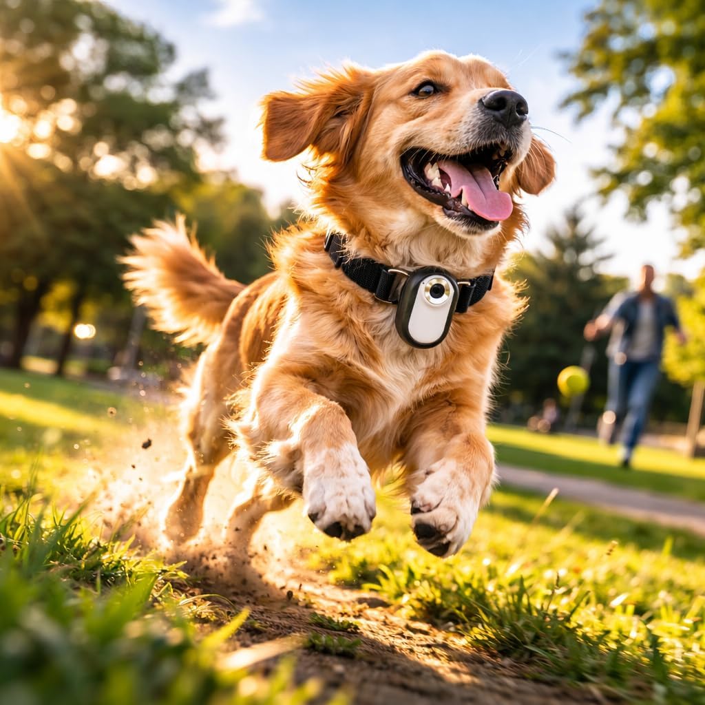 Dog Collar Camera 1080P HD – Dog POV Camera with 170° Wide Angle Lens, Mini Action Camera for Dogs, Video Recording with Micro SD Card, Lightweight Pet Body Cam (No WiFi)